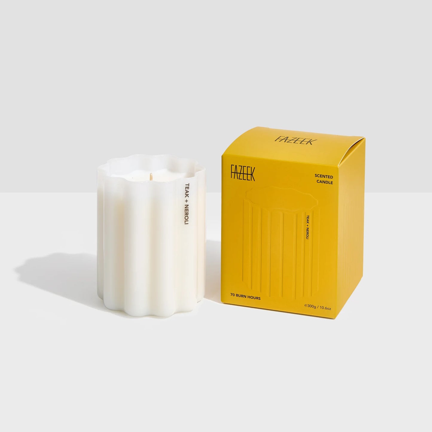 wave candle - teak + neroli